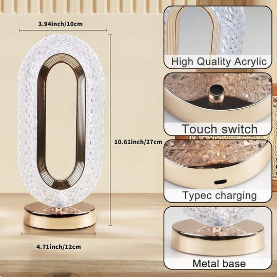Table Lamp Touch Control USB Chargeable LED Crystal Night Light Remote Control