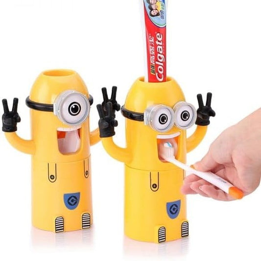 Kids Toothbrush Holder With Toothpaste Dispenser