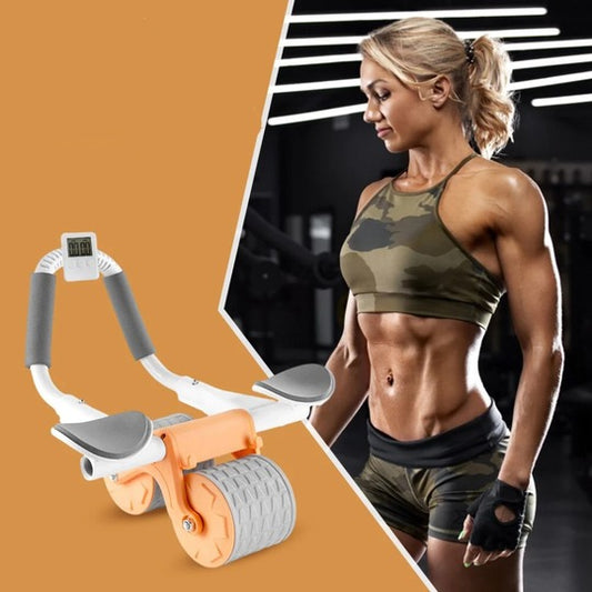 Exercise Wheel Abdominal Strength Roller For Fat Burning with Elbow Support Mat Phone Holder And Timer