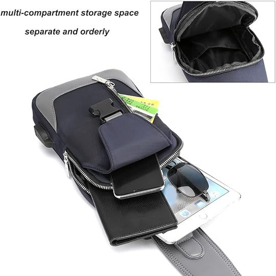 Shoulder Bag USB Charging Sport Anti-theft Backpack Travel Waterproof Bag