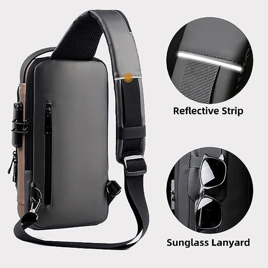 Shoulder Bag USB Charging Sport Anti-theft Backpack Travel Waterproof Bag