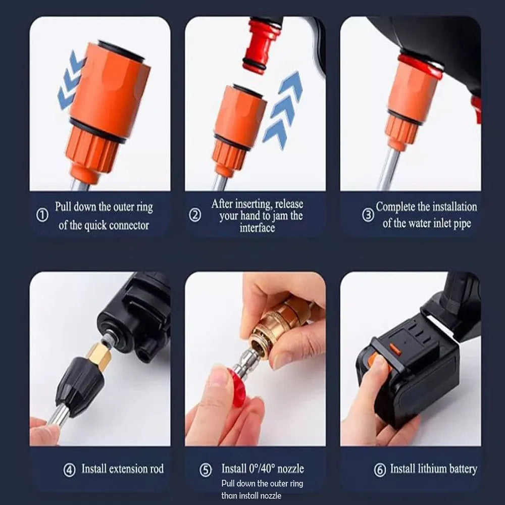 High Pressure Car Washer Gun With 2 Batteries