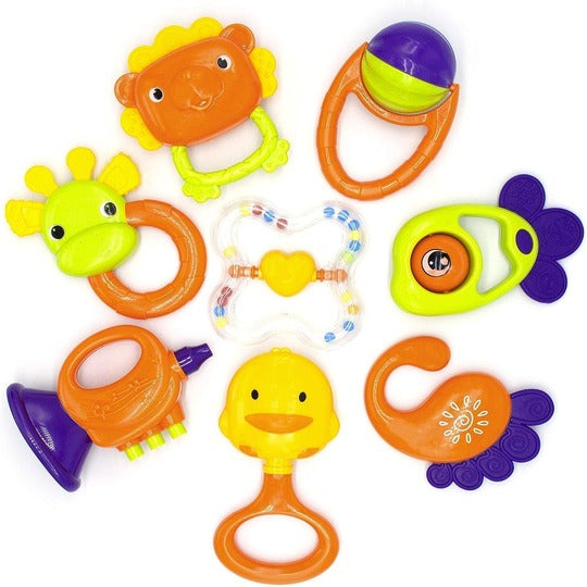 12 pcs Newborn Teether Toy Rattle Set for New Born