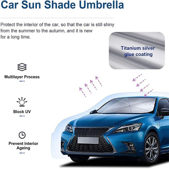 Car Sunshade Umbrella Front Windshield Sun Shade Windscreen Interior Quick Unfolding