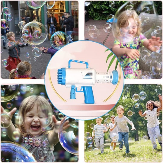 Bubble Gun Electric Bubble Maker With 64 Holes And Light Big Bubble Blowers For Kids