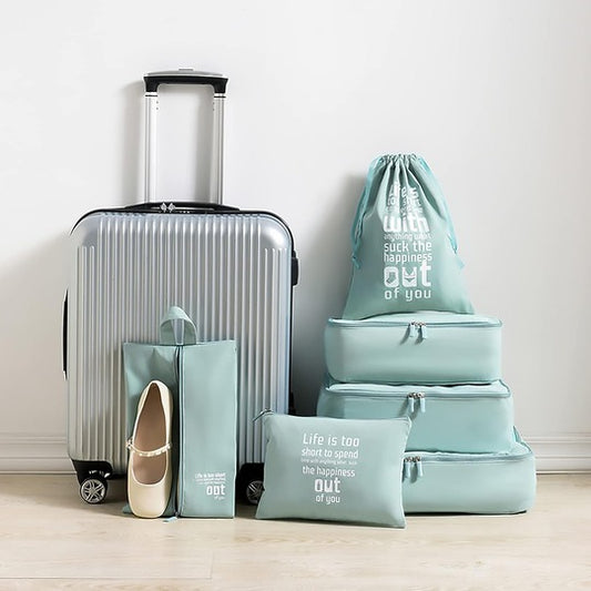 Travel Organizer Suitcase Organizer Cubes Set 7 Pcs Collapsible Lightweight Luggage Storage Bags
