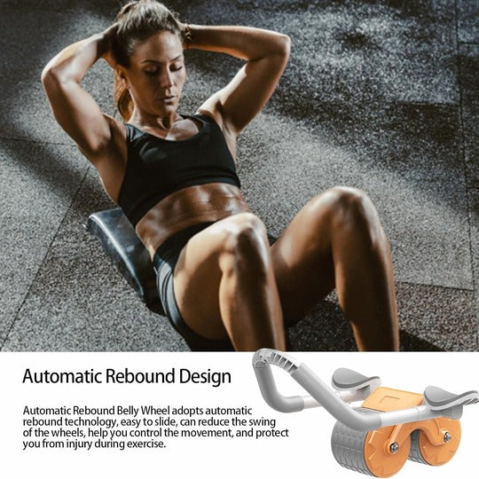 Exercise Wheel Abdominal Strength Roller For Fat Burning with Elbow Support Mat Phone Holder And Timer