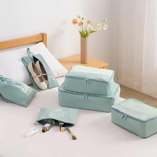 Travel Organizer Suitcase Organizer Cubes Set 7 Pcs Collapsible Lightweight Luggage Storage Bags