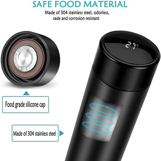 Water Bottle Smart Touch Screen LED Display Stainless Steel Thermal Flask For Office Home And Gym