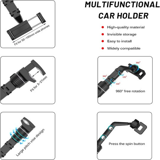 Phone Holder for car, Universal Rotating Car Phone Stand