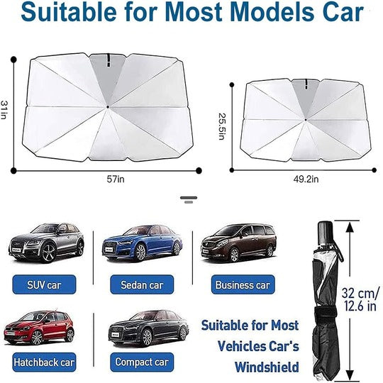 Car Sunshade Umbrella Front Windshield Sun Shade Windscreen Interior Quick Unfolding