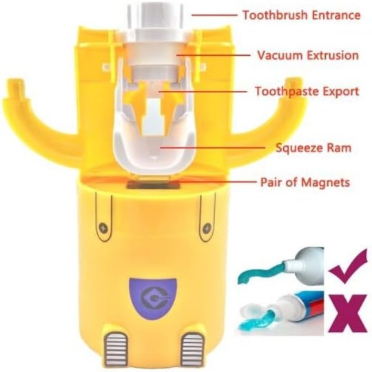 Kids Toothbrush Holder With Toothpaste Dispenser