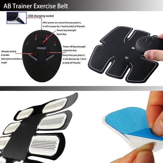 6 Pack EMS Tummy Flatter Weight Loss Muscle Toning Fitness Technology Kit 6 Pack Abs