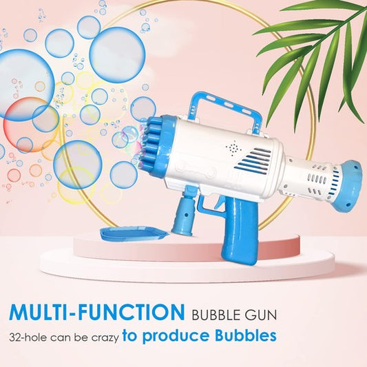 Bubble Gun Electric Bubble Maker With 64 Holes And Light Big Bubble Blowers For Kids