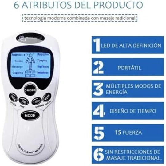 Electronic Pulse Massager 8 in 1 Digital Therapy Machine Full Body Massager