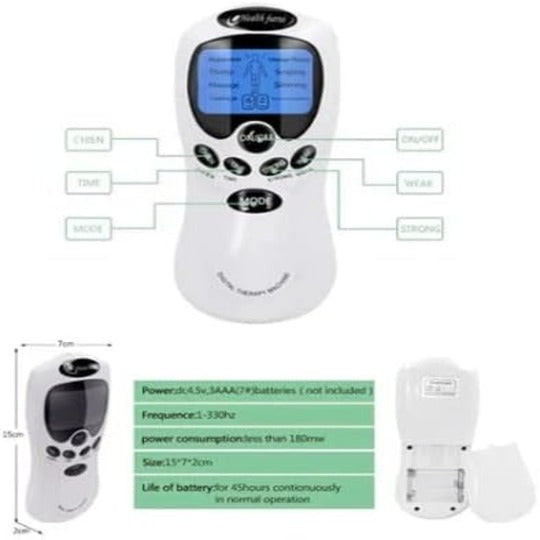 Electronic Pulse Massager 8 in 1 Digital Therapy Machine Full Body Massager