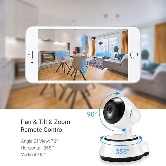Camera For Indoor Home Security Wireless Rotational View 720P Night Vision Smart Device
