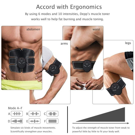 6 Pack EMS Tummy Flatter Weight Loss Muscle Toning Fitness Technology Kit 6 Pack Abs