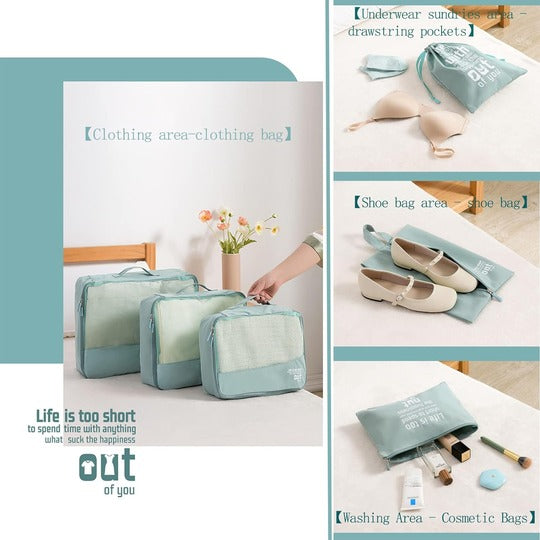 Travel Organizer Suitcase Organizer Cubes Set 7 Pcs Collapsible Lightweight Luggage Storage Bags