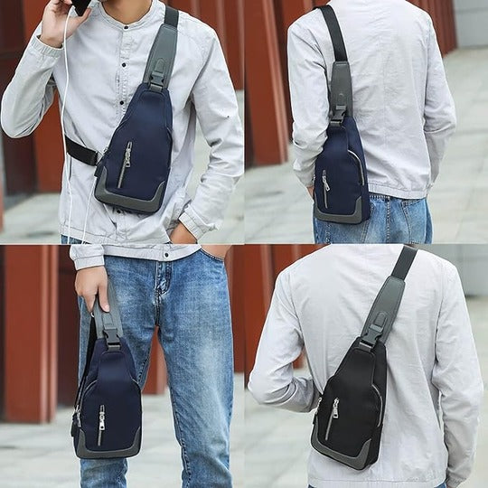 Shoulder Bag USB Charging Sport Anti-theft Backpack Travel Waterproof Bag